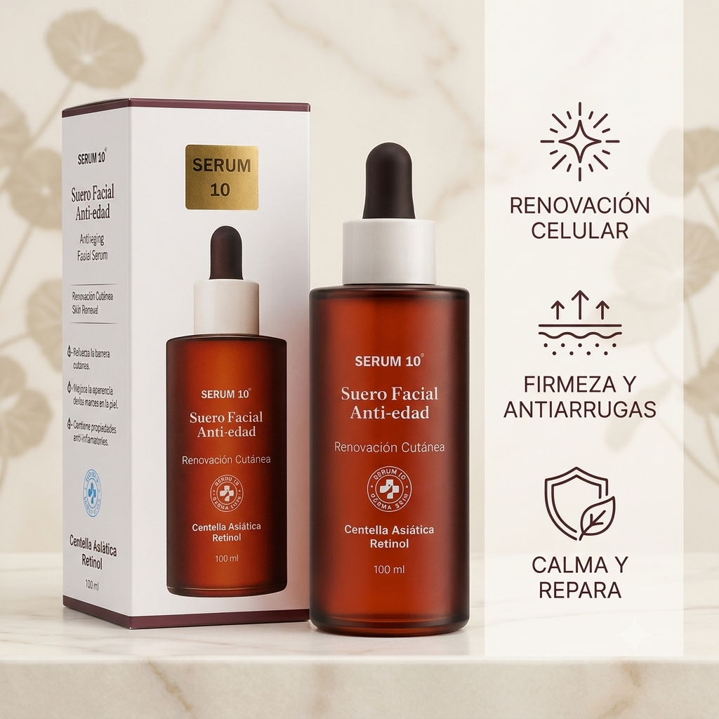 Suero Facial Anti-Edad Centella Asiatica Retinol